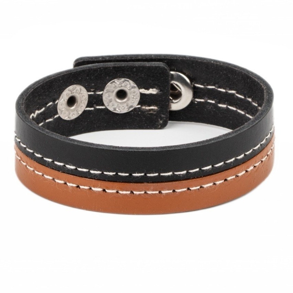 Brown and Black Leather Bracelet Men's Paparazzi Fashion Jewelry